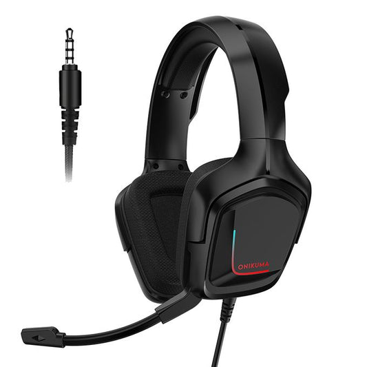 Onikuma K20 Casque gaming RGB Stéréo LED pour PC PS4 XBOX ONE Noir