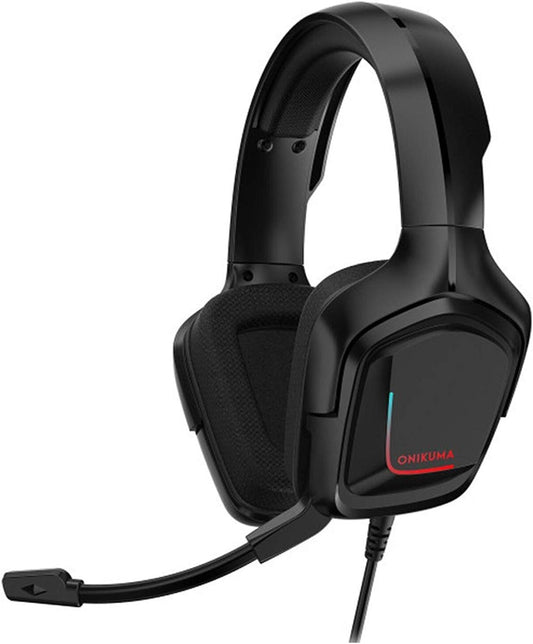 Onikuma K20 Casque gaming RGB Stéréo LED pour PC PS4 XBOX ONE Noir