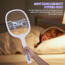 Charger l'image dans la galerie, Raquette Lumineuse Électrique Anti-Moustiques 2 en 1 Rechargeable par USB