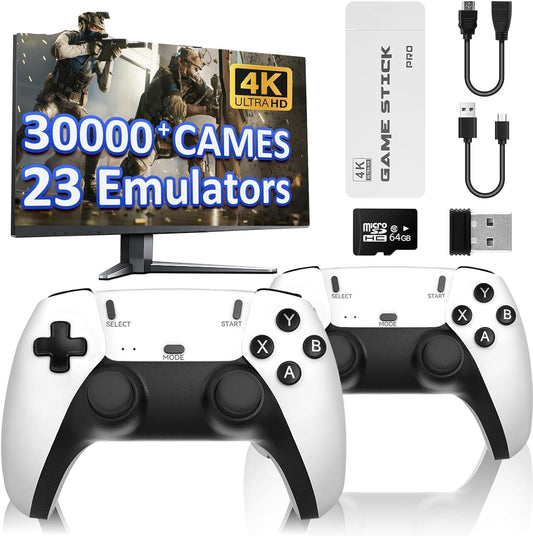 GAME STICK PRO : جهاز الألعاب الذهبية مع أكثر من 20000 لعبة و وحدتين للتحكم اللاسلكي