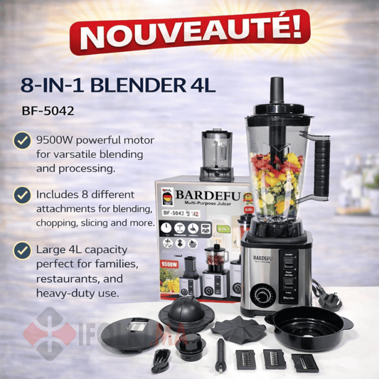 BARDEFU Mélangeur électrique de haute qualité 6 en 1 , 9500W/2.5L