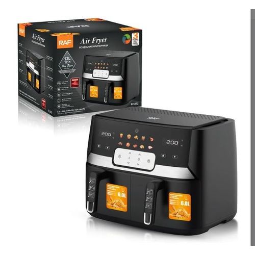 RAF Friteuse sans huile double / Air Fryer 12L - 1700 + 1700W NOIR