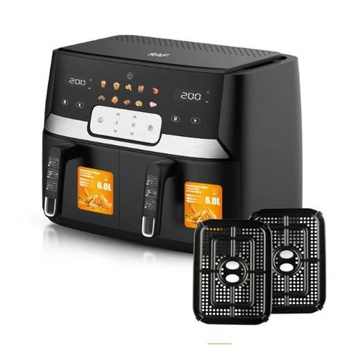 RAF Friteuse sans huile double / Air Fryer 12L - 1700 + 1700W NOIR