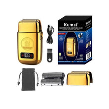 Charger l'image dans la galerie, Kemei Rasoir électrique en métal à 5 vitesses pour hommes, rechargeable, GOLD, KM-TX3