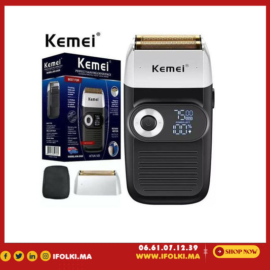 Kemei ماكينة حلاقة كهربائية KM-2026 الرجال الكهربائية المحمولة الحلاقة أداة تهذيب اللحية قابلة للشحن