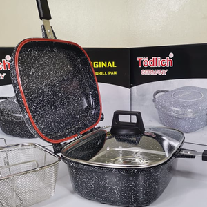 Todlich Poêle Double Grill - Antiadhésif Granite - 36 CM - New Style