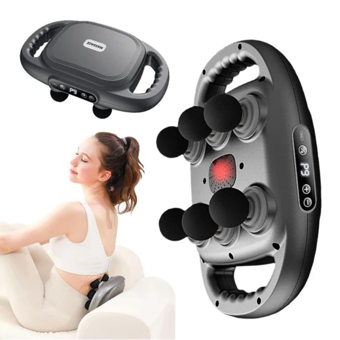 Masseur portable à 6 têtes, appareil de soulagement musculaire silencieux avec poignée, outil de massage