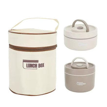 Charger l&#39;image dans la galerie, Boîte à déjeuner Ronde Portable Scellée en Acier Inoxydable 304, lunch box Isolé avec Sac Thermique
