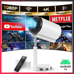 Projecteur intelligent portable Expérience cinématographique en 4K avec WiFi 6 et Android 11