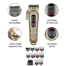 Charger l&#39;image dans la galerie, Tondeuse a cheveux professionnelle puissante ceramique barbier rechargeable Htc -AT-736
