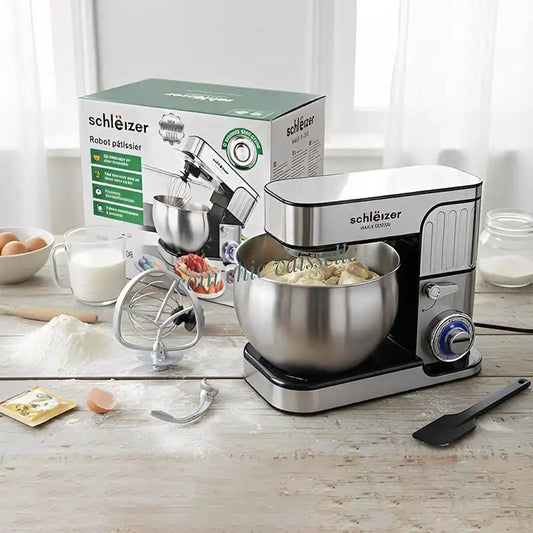Robot Pâtissier Professionnel Schleizer – Bol Inox 8L – Puissance 1300W – Stable & Silencieux