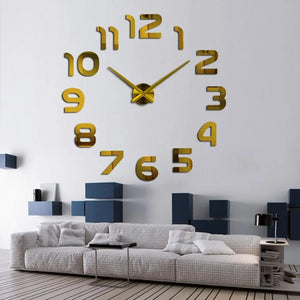 Extra Large Horloge 3D Montre Murale Autocollante Décoration Maison/Bureau