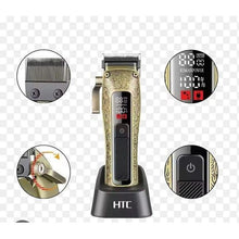 Charger l&#39;image dans la galerie, Tondeuse a cheveux professionnelle puissante ceramique barbier rechargeable Htc -AT-736
