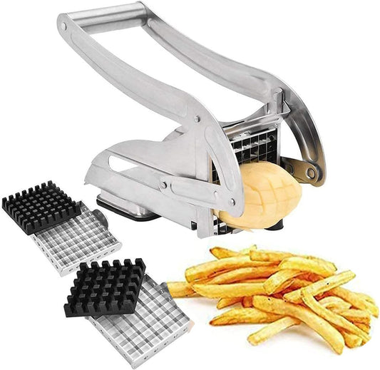 Coupe-frites avec 2 lames en acier inoxydable
