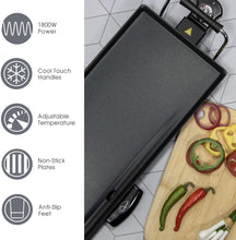 Charger l&#39;image dans la galerie, Planche de Cuisson 70 x23.5 cm électrique barbecue 1800W
