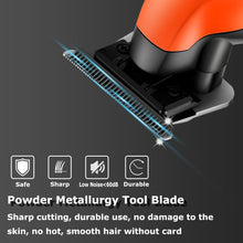 Charger l&#39;image dans la galerie, Tondeuse a cheveux professionnelle KEMEI 2293 Professional Hair Clippers for Men Cordless Rechargeable Orange T-Blade
