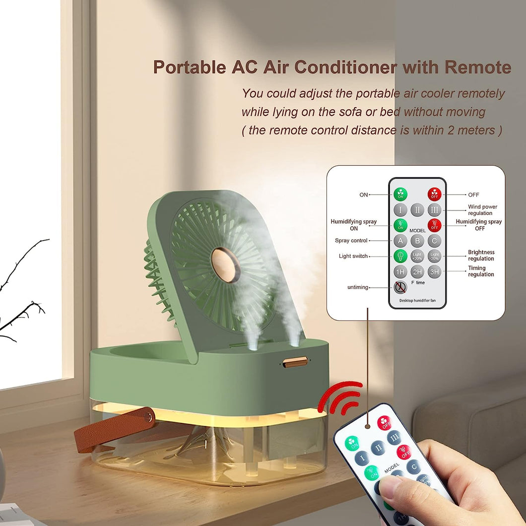 Mini Aire Acondicionado Ventilador de nebulización de escritorio portátil Ventilador enfriador de aire de mesa de 3 velocidades Uso en interiores (carga verde) Ehuebsd Libre de BPA