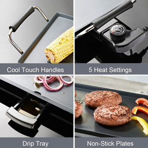 Planche de Cuisson 70 x23.5 cm électrique barbecue 1800W