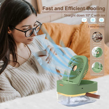 Charger l&#39;image dans la galerie, Mini Aire Acondicionado Ventilador de nebulización de escritorio portátil Ventilador enfriador de aire de mesa de 3 velocidades Uso en interiores (carga verde) Ehuebsd Libre de BPA
