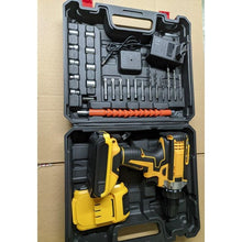 Charger l&#39;image dans la galerie, مشاركة هذا المنتج    مثقاب ومفك براغي كهربائي لاسلكي، مثقاب قابل للشحن مع بطاريتين 48 فولت، أداة DIY قوية ومتعددة الاستخدامات، مفك براغي محمول للمنزل والحديقة
