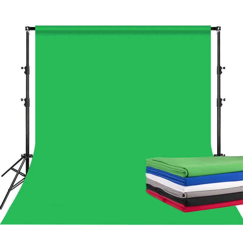 Kit de Cinq Green Screen-blanc, noir, rouge , bleu ,vert & Support 3x2m