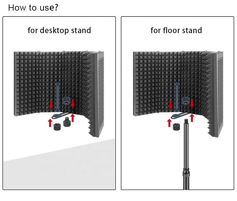 Bouclier d’isolation de microphone insonorisé en métal