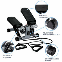 Charger l&#39;image dans la galerie, LCD جهاز اللياقة البدنية و المشي للتمرين في المنزل مع أشرطة مقاومة و شاشة mini stepper exercise machine
