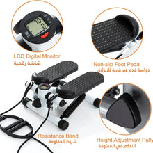 Charger l&#39;image dans la galerie, LCD جهاز اللياقة البدنية و المشي للتمرين في المنزل مع أشرطة مقاومة و شاشة mini stepper exercise machine
