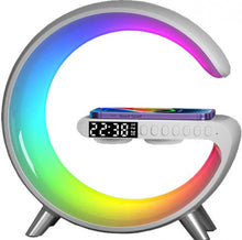 Charger l&#39;image dans la galerie, شاحن لاسلكي متعدد الوظائف 4 في 1 - اضاءة + مكبر صوت + ساعة رقمية + شاحن لاسلكي 15 واط متعددة الالوان
