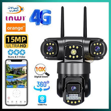 Charger l&#39;image dans la galerie, كاميرا مراقبة ثلاثية العدسات برؤية ليلية
