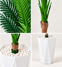 Charger l'image dans la galerie, Palmier artificiel 160 cm avec pot blanc décoratif
