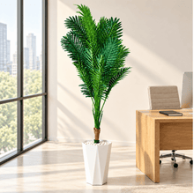 Charger l'image dans la galerie, Palmier artificiel 160 cm avec pot blanc décoratif
