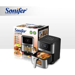 Sonifer Friteuse sans huile 6L - Air fryer tactile - 1500Watts - 6 programmes