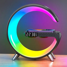 Charger l&#39;image dans la galerie, شاحن لاسلكي متعدد الوظائف 4 في 1 - اضاءة + مكبر صوت + ساعة رقمية + شاحن لاسلكي 15 واط متعددة الالوان
