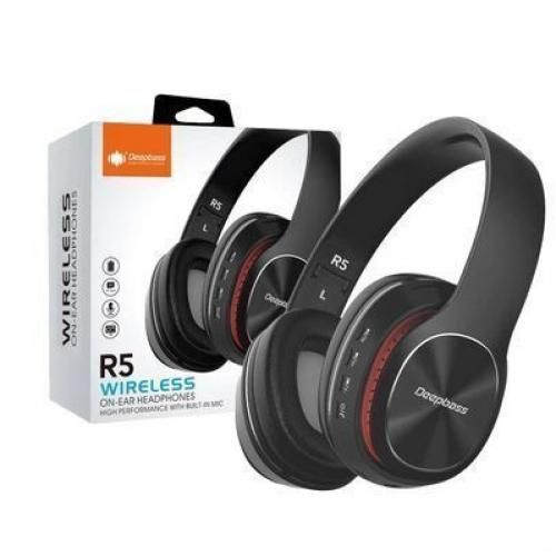 Deep Bass R5 سماعات بلوتوث لاسلكية 5.0 تدعم بطاقة TF 3.5 مللي متر AUX IN-FM مع ميكروفون