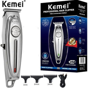 Kemei KM-1949 Tondeuse en métal professionnel rechargeable + Accessoires