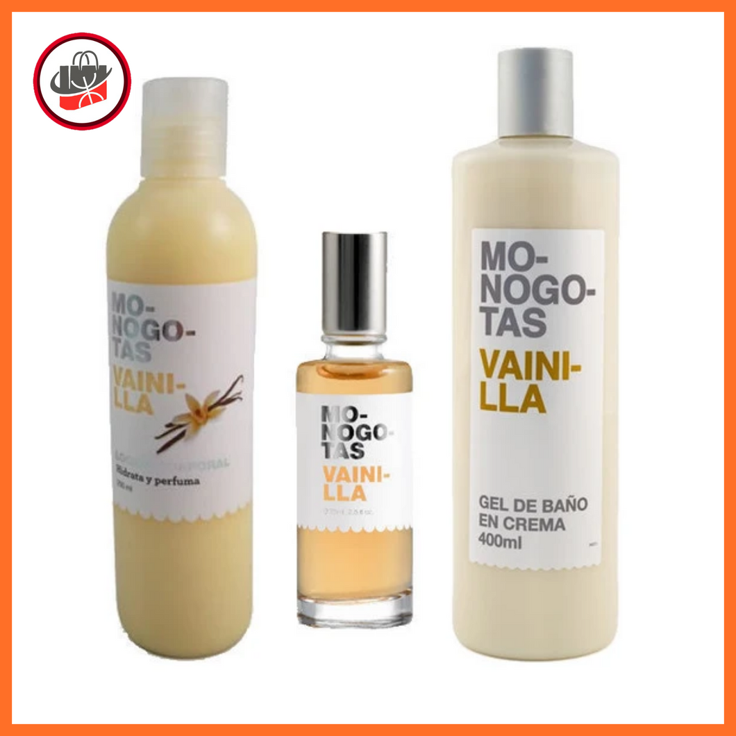 Pack Monogotas Lotion Pour Le Corps + Spray + Gel Douche Vanille Pour Femme