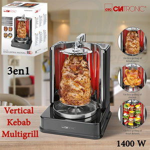 Grill vertical pour kebab 3en1 1400 W – Clatronic