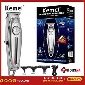 Kemei KM-1949 Tondeuse en métal professionnel rechargeable + Accessoires