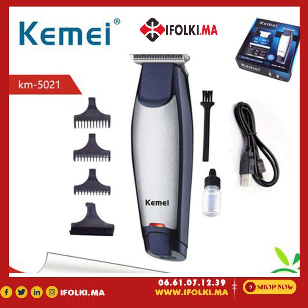 Kemei 3in1 ماكينة قص الشعر الكهربائية الاحترافية القابلة لإعادة الشحن ، متينة ، منخفضة الضوضاء ، محرك قوي