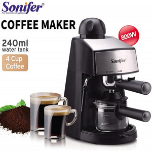 Sonifer SF3534 Electric 800W Espresso Coffee Maker 5 Bar 4 Cup 240ml Coffee